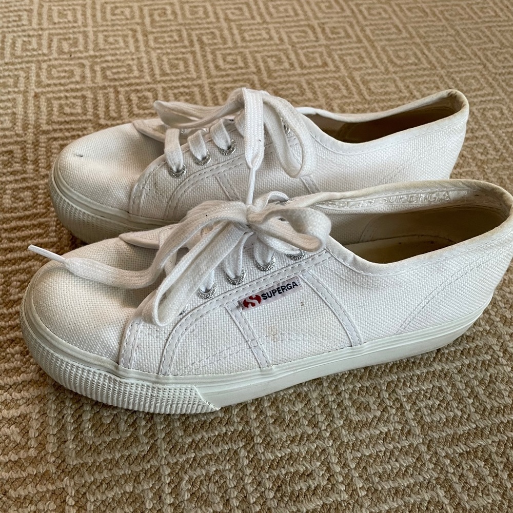 White Platform Superga Sneakers